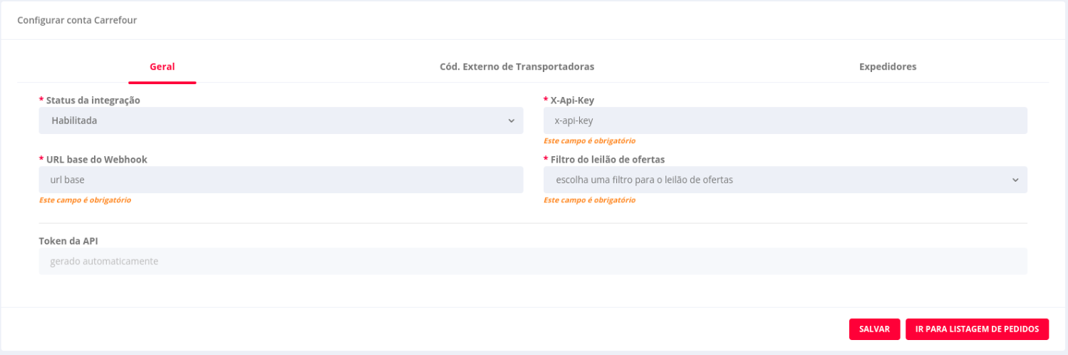 configuracao geral da carrefour