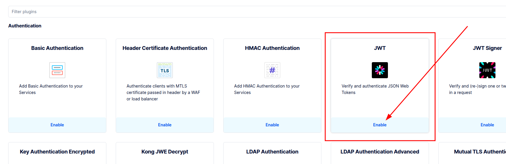 Seleção de Plugin JWT2